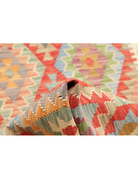 Tappeto Kilim Afghanistan 84x292 Rosso Corallo