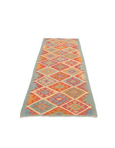 Rug Kilim Afghanistan 84x292 Red Blue Orange Ye 2