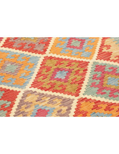 Tappeto Kilim Afghanistan 84x292 Rosso Blu Aran