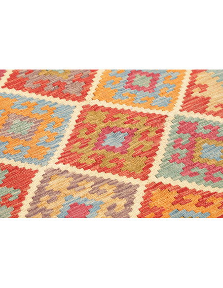 Rug Kilim Afghanistan 84x292 Red Blue Orange Ye