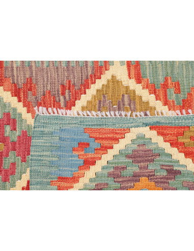 Tappeto Kilim Afghanistan 84x292 Rosso Blu Aran