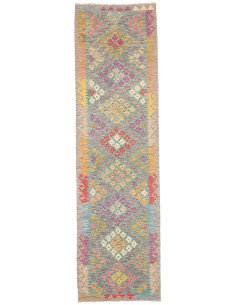 Rug Kilim Afghanistan 80x286 Aquamarine Blue Pi
