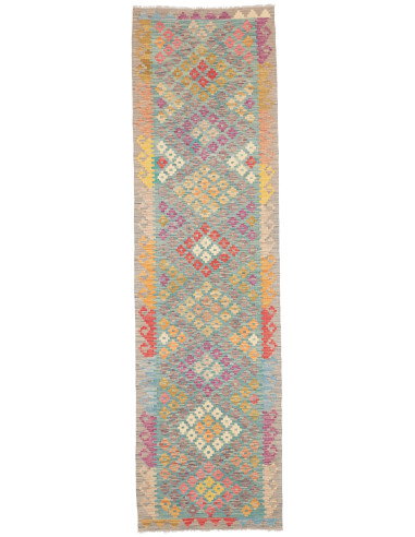Tappeto Kilim Afghanistan 80x286 Azzurro Acquam