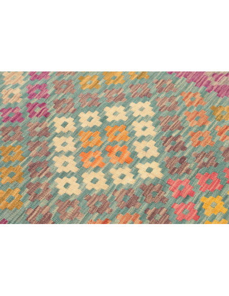 Rug Kilim Afghanistan 80x286 Aquamarine Blue Pi