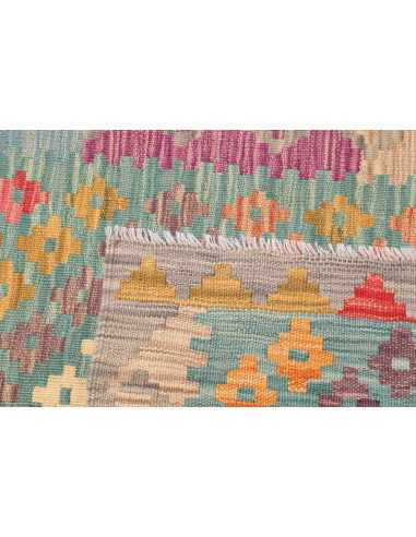 Tappeto Kilim Afghanistan 80x286 Azzurro Acquam