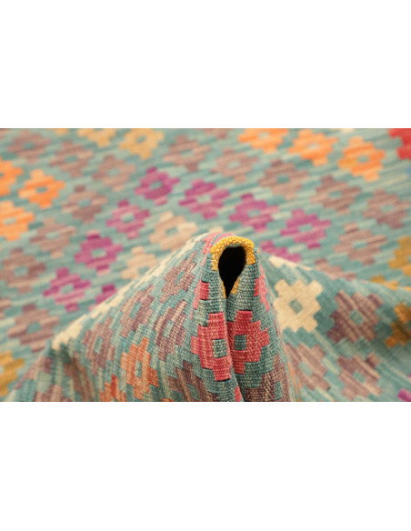Tappeto Kilim Afghanistan 80x286 Azzurro Acquam