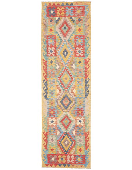 Tappeto Kilim Afghanistan 82x297 Giallo Oro Ros