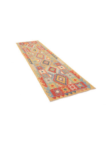 Tappeto Kilim Afghanistan 82x297 Giallo Oro Ros