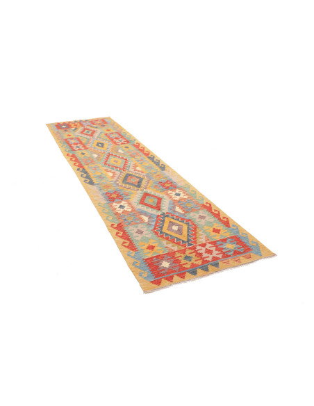 Tappeto Kilim Afghanistan 82x297 Giallo Oro Ros