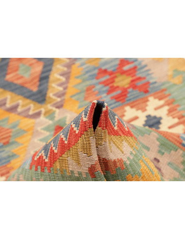 Tappeto Kilim Afghanistan 82x297 Giallo Oro Ros