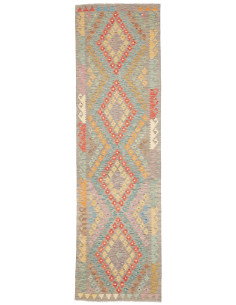 Tappeto Kilim Afghanistan 84x294 Grigio Beige T