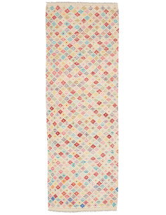 Tappeto Kilim Afghanistan 81x239 Crema Rosa