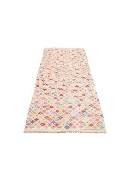 Tappeto Kilim Afghanistan 81x239 Crema Rosa