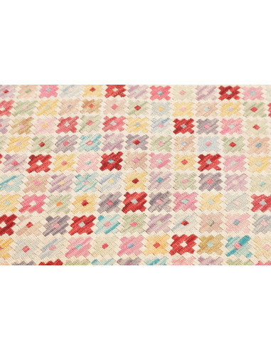 Tappeto Kilim Afghanistan 81x239 Crema Rosa