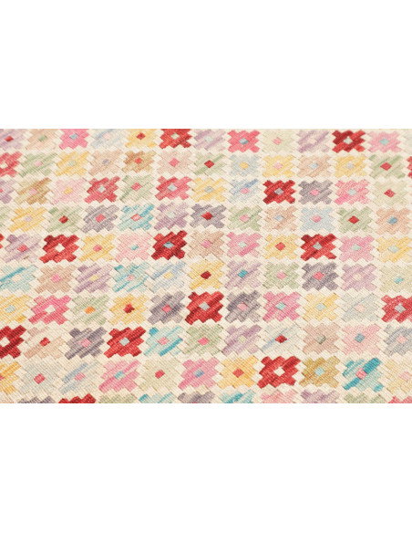Tappeto Kilim Afghanistan 81x239 Crema Rosa