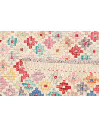 Tappeto Kilim Afghanistan 81x239 Crema Rosa