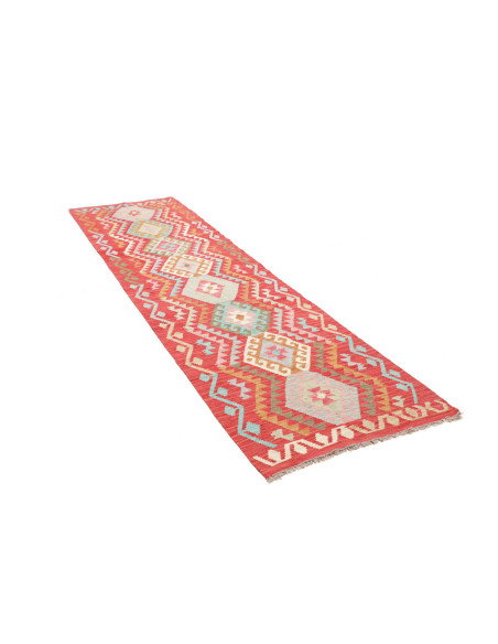 Tappeto Kilim Afghanistan 82x302 Rosso Terracot
