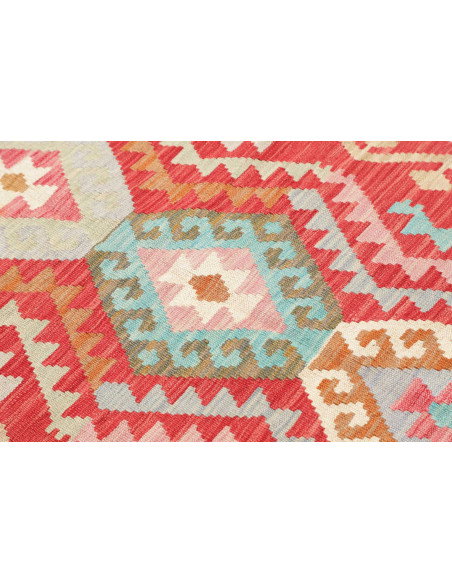 Tappeto Kilim Afghanistan 82x302 Rosso Terracot
