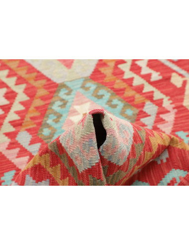 Tappeto Kilim Afghanistan 82x302 Rosso Terracot