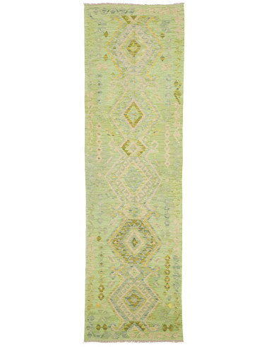 Rug Kilim Afghanistan 85x291 Pistachio Green Li