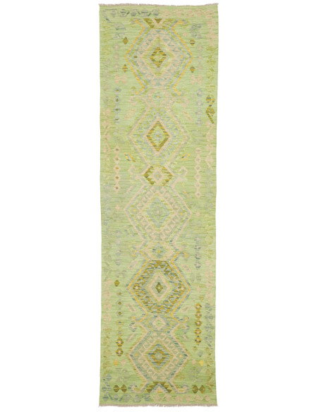Rug Kilim Afghanistan 85x291 Pistachio Green Li