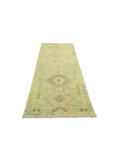 Tappeto Kilim Afghanistan 85x291 Verde Pistacch 2