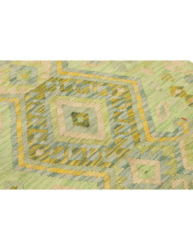 Rug Kilim Afghanistan 85x291 Pistachio Green Li