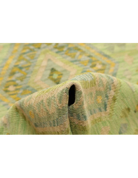 Rug Kilim Afghanistan 85x291 Pistachio Green Li