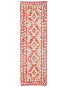 Tappeto Kilim Afghanistan 74x243 Rosso Corallo
