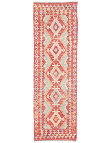 Rug Kilim Afghanistan 74x243 Coral Red Light Bl