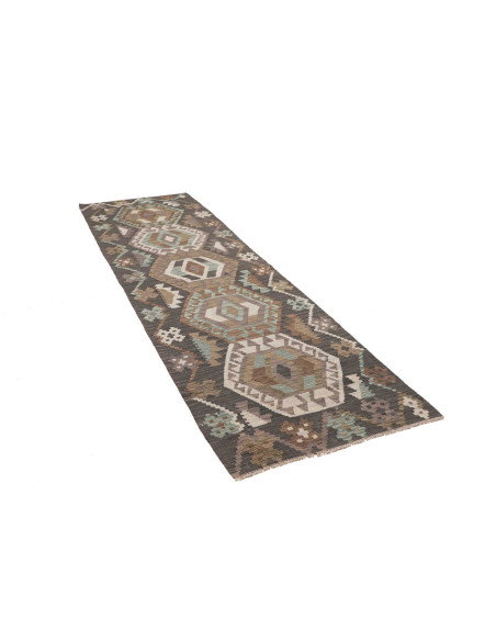 Rug Kilim Afghanistan 63x197 Dark Grey Brown