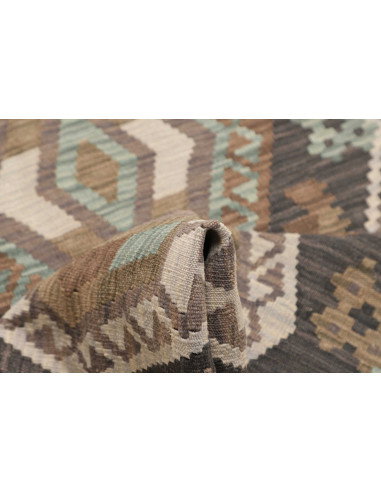 Rug Kilim Afghanistan 63x197 Dark Grey Brown