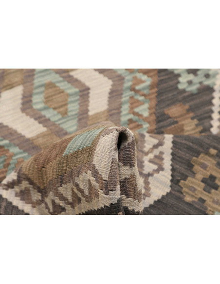 Rug Kilim Afghanistan 63x197 Dark Grey Brown