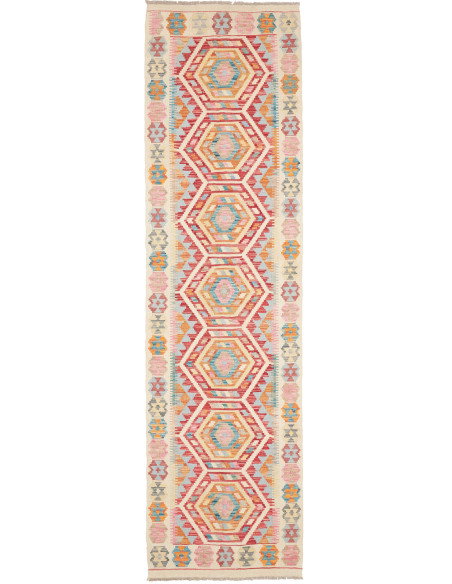 Tappeto Kilim Afghanistan 77x283 Avorio Terraco