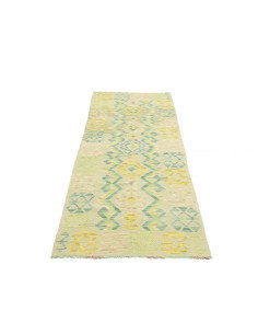 Tappeto Kilim Afghanistan 76x235 Verde Menta Tu 2