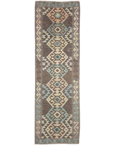 Tappeto Kilim Afghanistan 85x288 Grigio Verde A