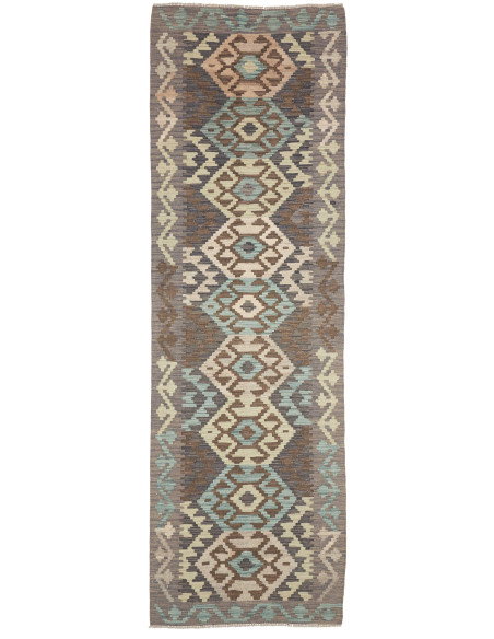Rug Kilim Afghanistan 85x288 Grey Teal