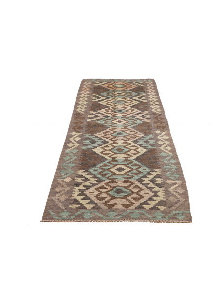 Tappeto Kilim Afghanistan 85x288 Grigio Verde A