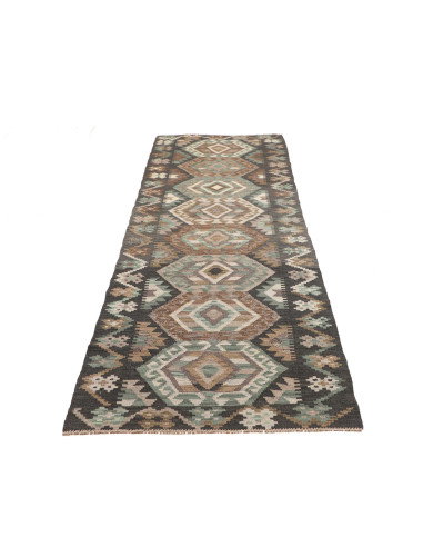 Rug Kilim Afghanistan 84x290 Dark Grey Brown