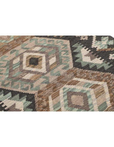 Rug Kilim Afghanistan 84x290 Dark Grey Brown