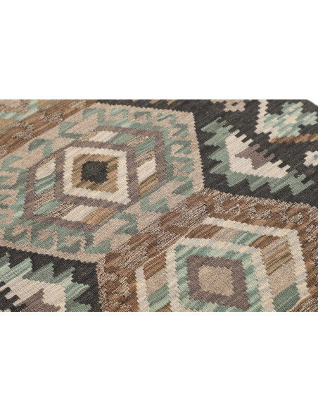 Rug Kilim Afghanistan 84x290 Dark Grey Brown