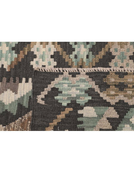 Rug Kilim Afghanistan 84x290 Dark Grey Brown