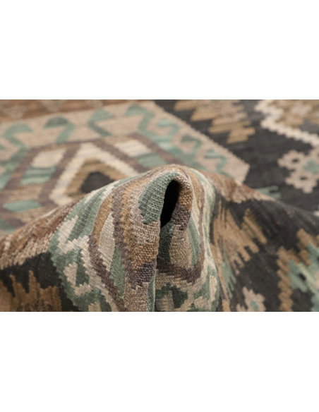 Rug Kilim Afghanistan 84x290 Dark Grey Brown