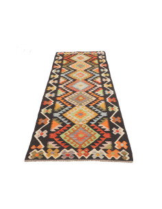Rug Kilim Afghanistan 85x292 Charcoal Grey Oran 2