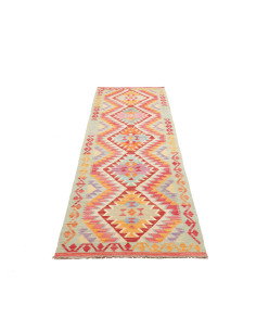 Rug Kilim Afghanistan 77x299 Mint Green Red 2