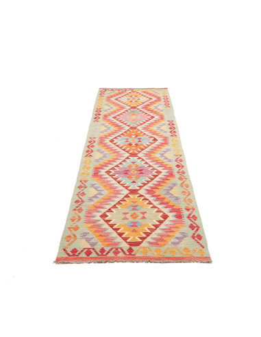 Rug Kilim Afghanistan 77x299 Mint Green Red