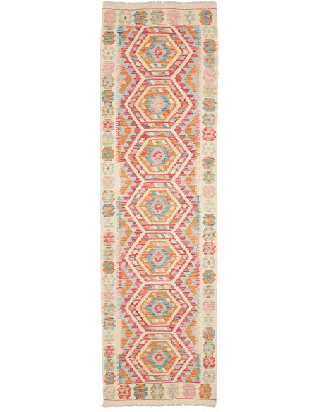 Rug Kilim Afghanistan 80x282 Cream Terracotta