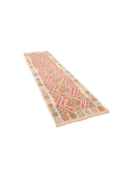 Tappeto Kilim Afghanistan 80x282 Crema Terracot