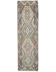 Tappeto Kilim Afghanistan 86x290 Grigio Tortora