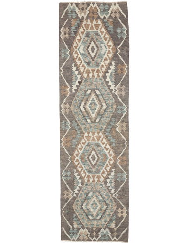 Rug Kilim Afghanistan 86x290 Taupe Blue-green